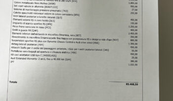 Audi RS3 SPB 2.5 400CV tfsi quattro s-tronic – possibilità noleggio no scoring pieno